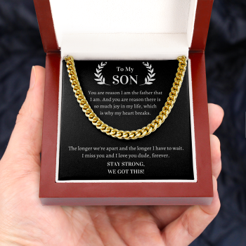Gift Cuban Necklace for Son - I miss you and I love you dude, forever