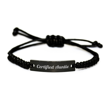Certified Auntie, Adjustable Rope Bracelet for Aunties