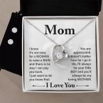 Gift for Mom from Son Forever Love Heart Pendant Necklace and Earring Set