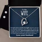To My Beautiful Wife Forever Love Heart Pendant and Earring Set