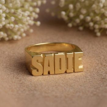 Block Name Ring, Customized Name Ring, Name Personalize Ring, Name Block Jewelry, Name Engagement Ring, Name Wedding Ring, Name Jewelry Gift