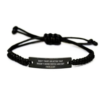 Funny Actor Rope Bracelets, Gifts from Friends to Actor, Black Rope Bracelet, Christmas Unique Gifts for Actor