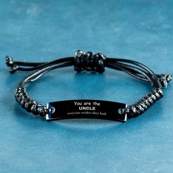 Uncle Black Rope Bracelet, Everyone wishes they had, Inspirational Bracelet For Uncle, Uncle Gifts, Birthday Christmas Unique Gifts For Uncle